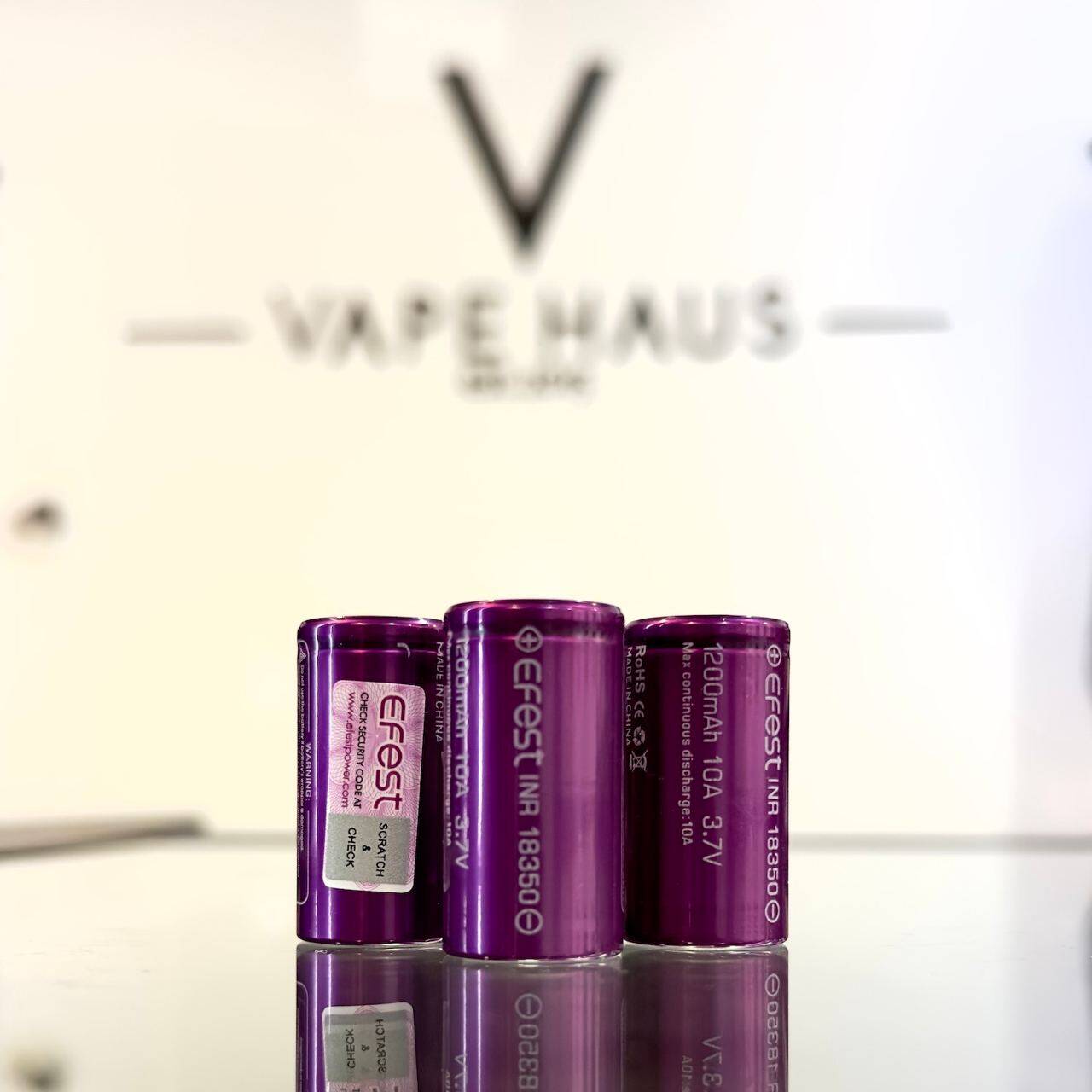 Efest High Performance INR 18350 1200mAh 10A Battery (Flat Top) vape haus - Premium Vapor Online Store | est. 2015 Efest High Performance INR 18350 1200mAh 10A Battery (Flat Top) vape haus - Premium Vapor Online Store | est. 2015
