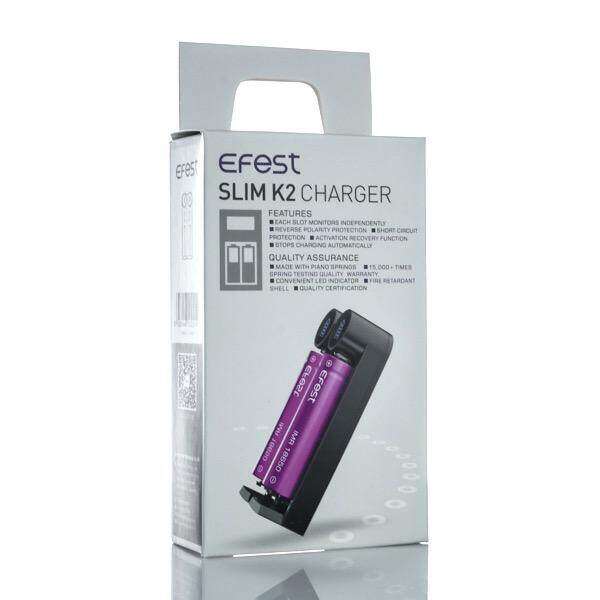 Pengecas Bateri USB-C Efest SLIM K2 1A