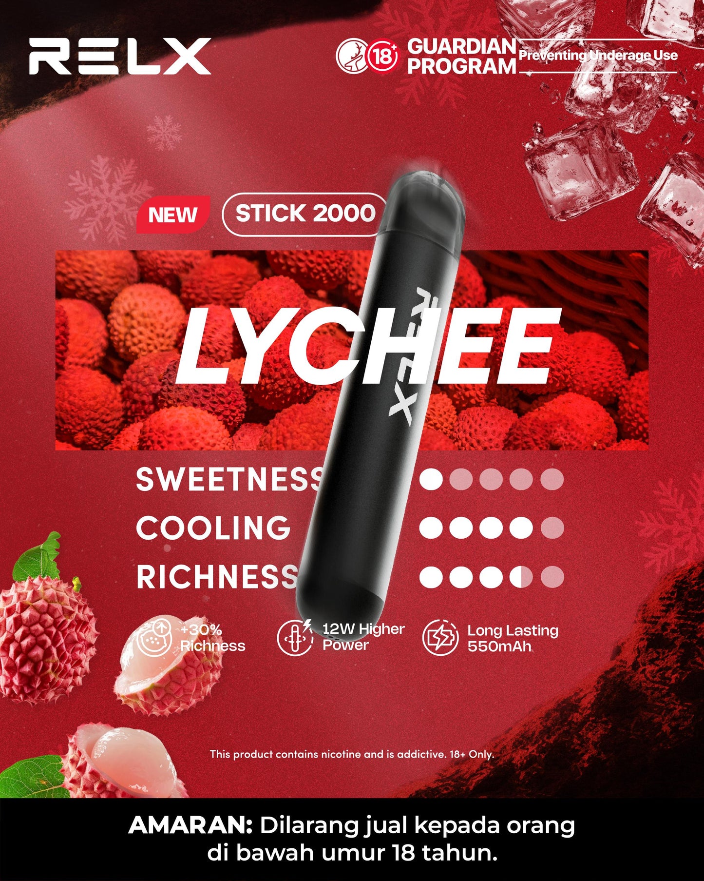 RELX Stick 2000puffs Disposable
