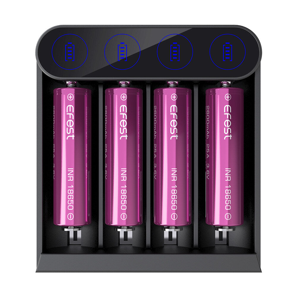 Efest Slim K4 2A Pengecas Bateri USB-C Pengecasan Pantas