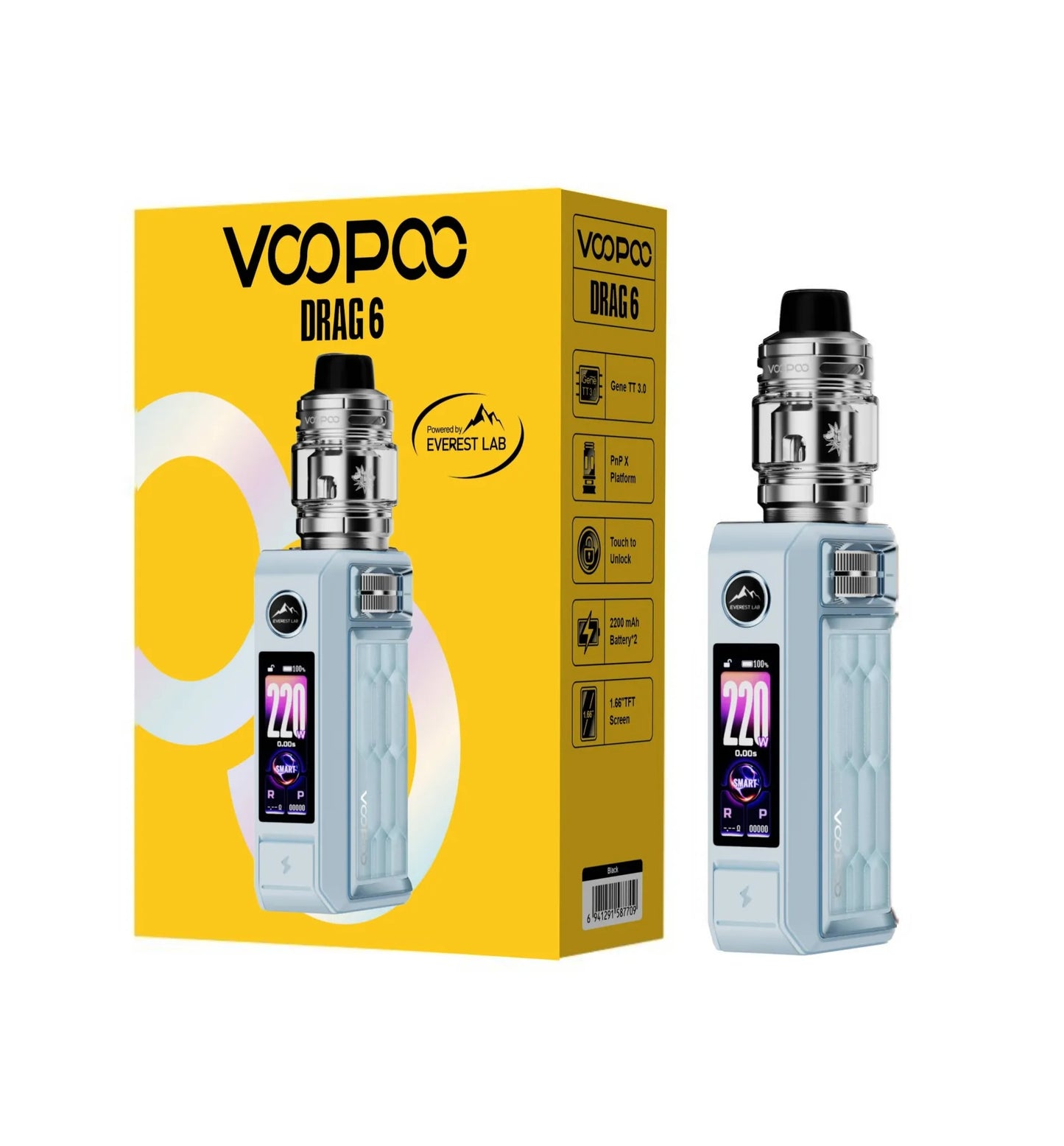 VOOPOO Drag 6 220W Box Mod Kit 4400mAh Built In Battery