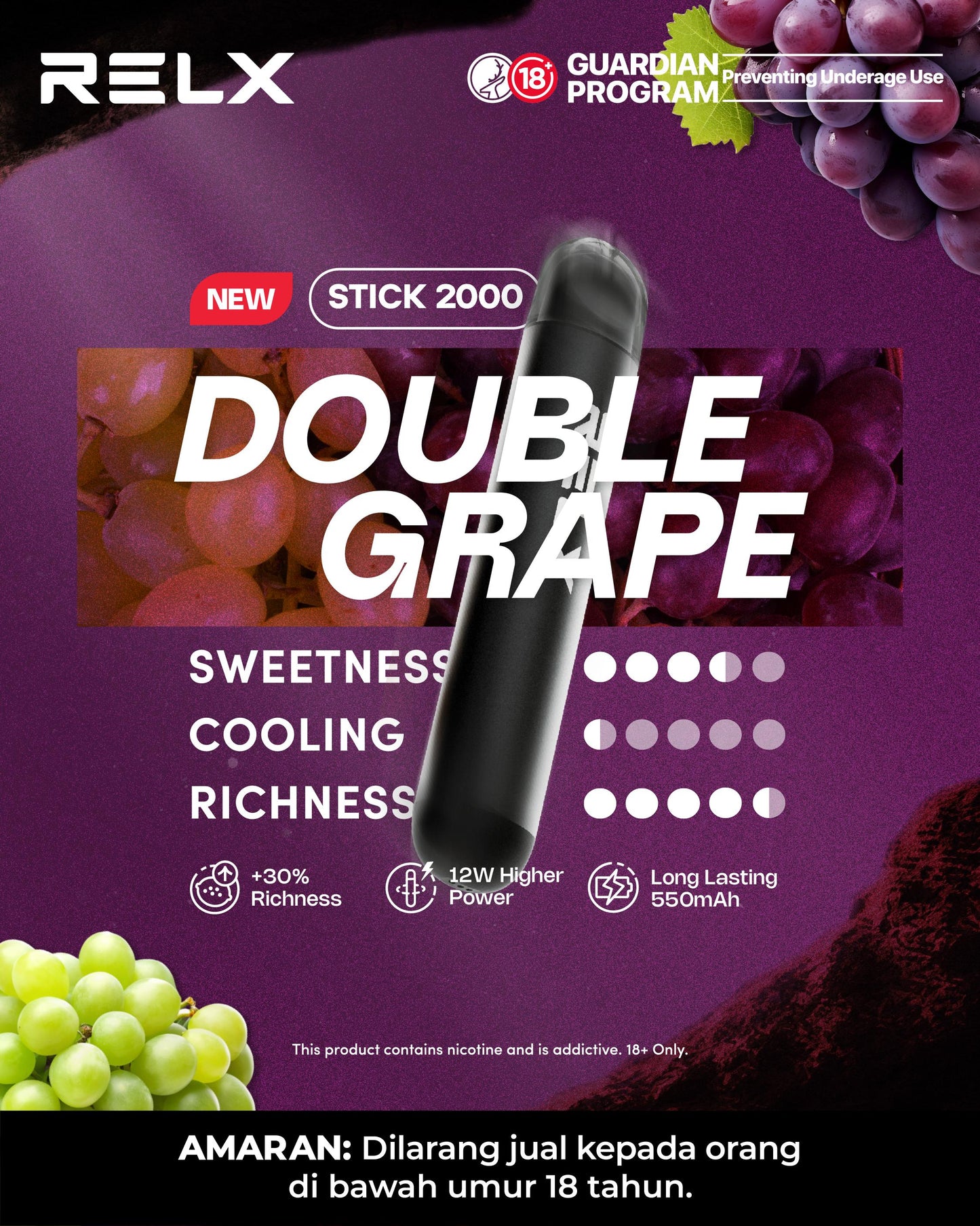 RELX Stick 2000puffs Disposable