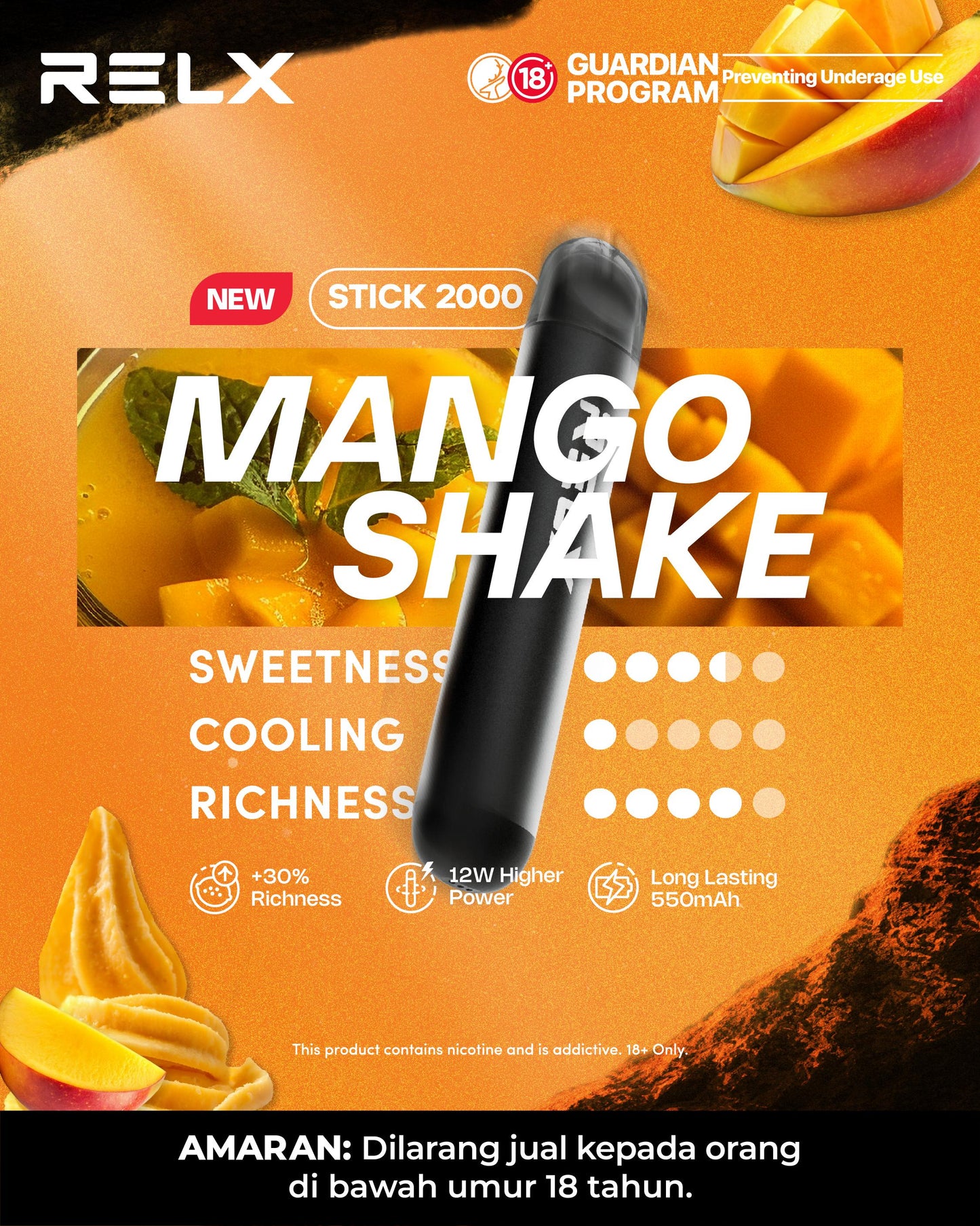 RELX Stick 2000puffs Disposable