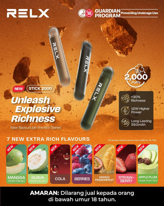 RELX Stick 2000puffs Disposable